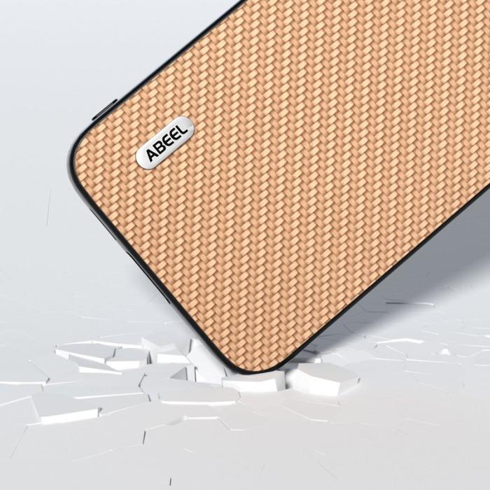 ABEEL - ABEEL Samsung Galaxy S23 FE Skal Läder Coated Carbon Fiber Gul