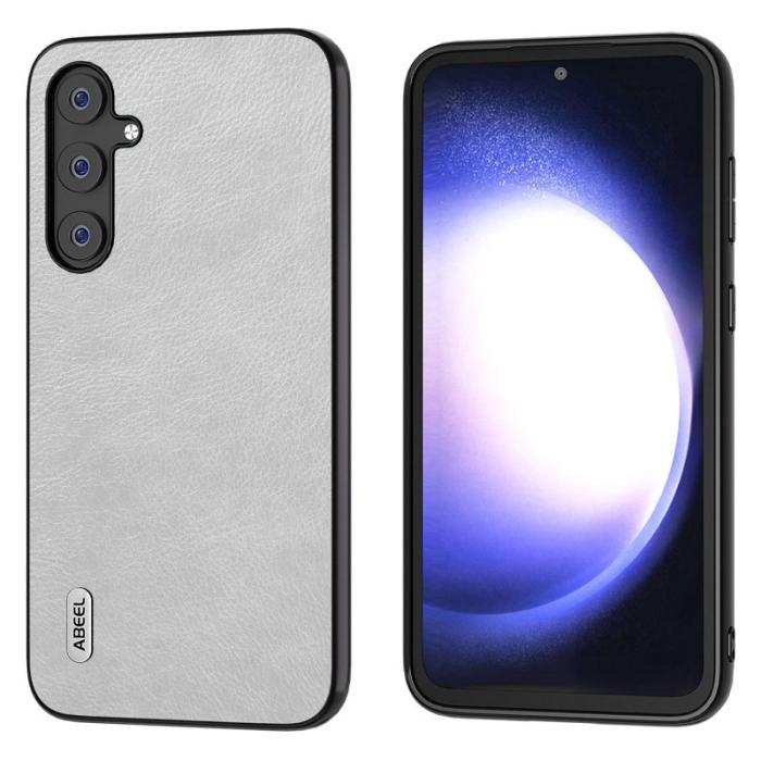 ABEEL - ABEEL Samsung Galaxy S23 FE Skal Läder TPU+PC Vit