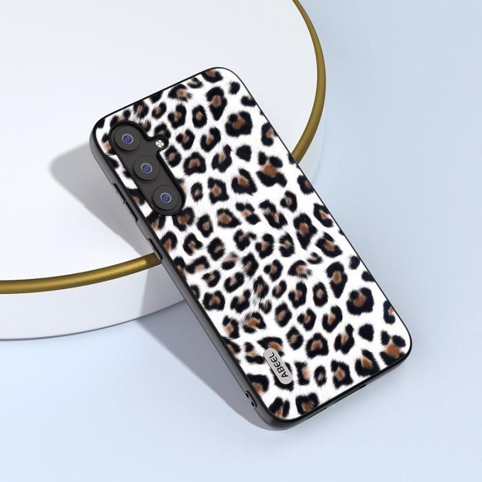 ABEEL - ABEEL Samsung Galaxy S23 FE Skal Leopard Textur Silver