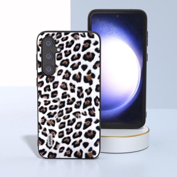 ABEEL - ABEEL Samsung Galaxy S23 FE Skal Leopard Textur Silver