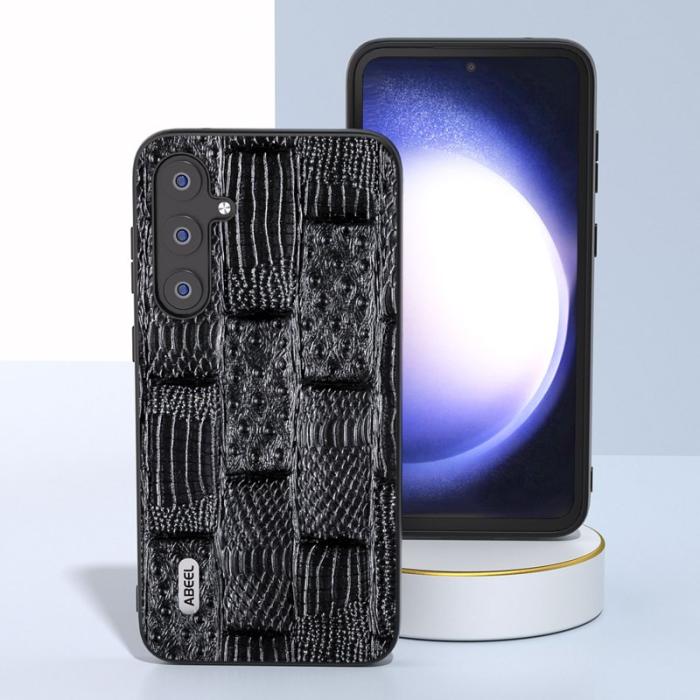 ABEEL - ABEEL Samsung Galaxy S23 FE Skal Mahjong Textur Svart