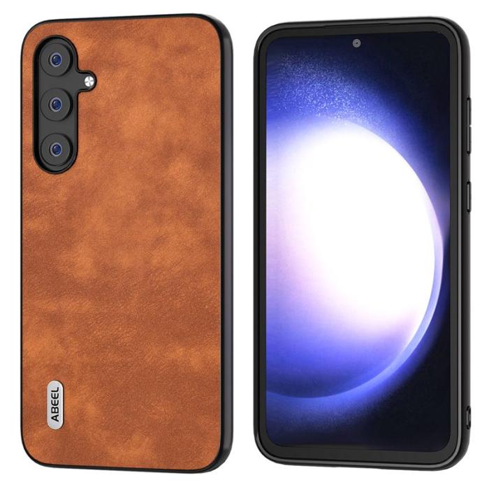 ABEEL - ABEEL Samsung Galaxy S23 FE Skal Texturerad Läder TPU Brun