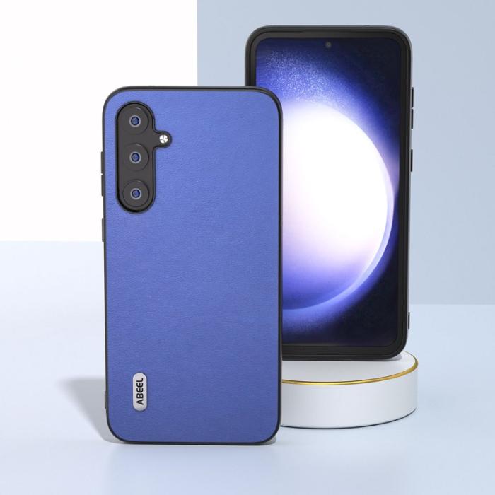 ABEEL - ABEEL Samsung Galaxy S23 FE Skal - Texturerad PU Läder - Mörkblå