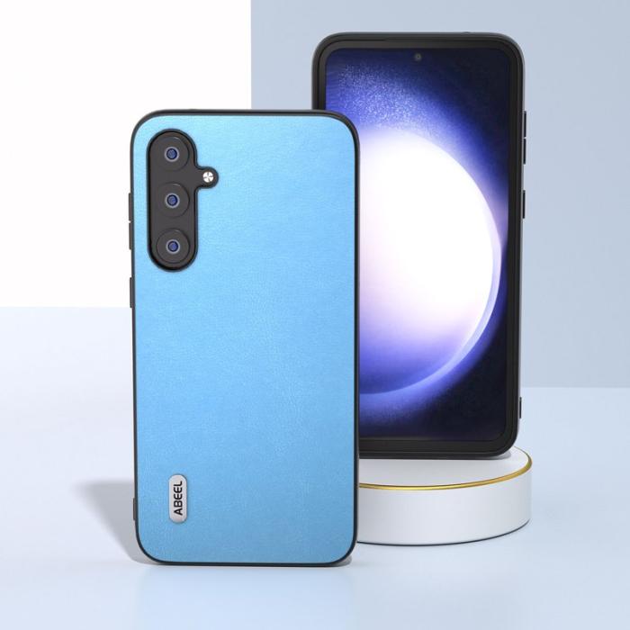 ABEEL - ABEEL Samsung Galaxy S23 FE Skal - Texturerad PU Läder - Sky Blue