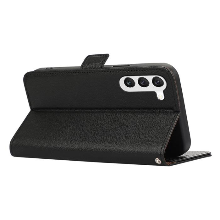 ABEEL - ABEEL Samsung Galaxy S23+ Skal PU Läder RFID Blockering Svart