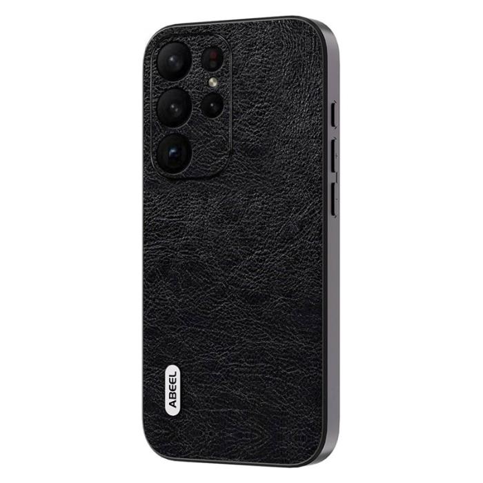 ABEEL - ABEEL Samsung Galaxy S23 Ultra Fodral Litchi Textur Svart