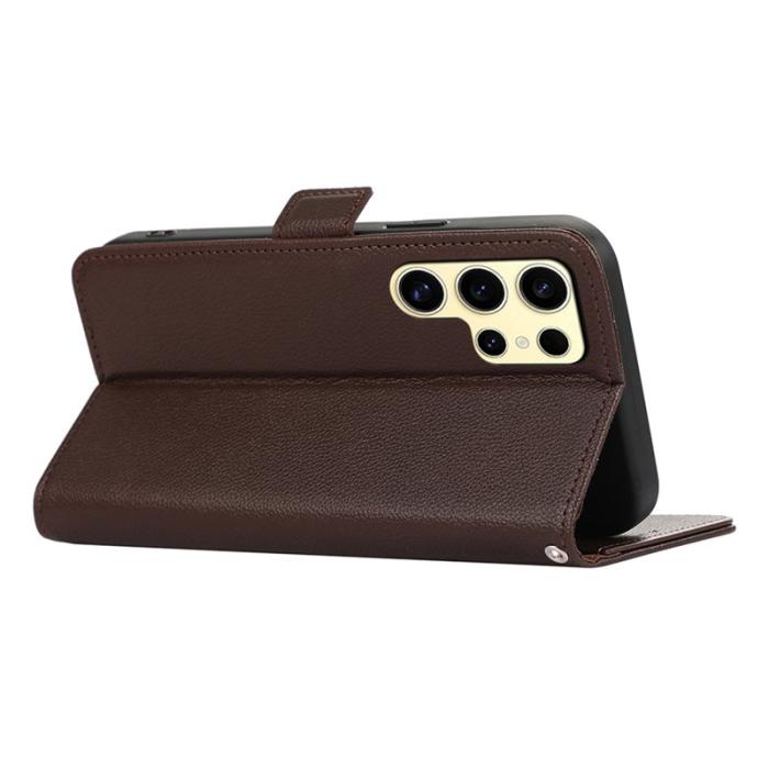 ABEEL - ABEEL Samsung Galaxy S23 Ultra Fodral PU Läder med RFID - Brun