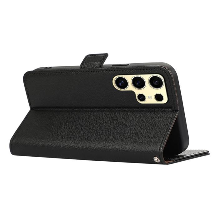 ABEEL - ABEEL Samsung Galaxy S23 Ultra Fodral PU Läder Svart