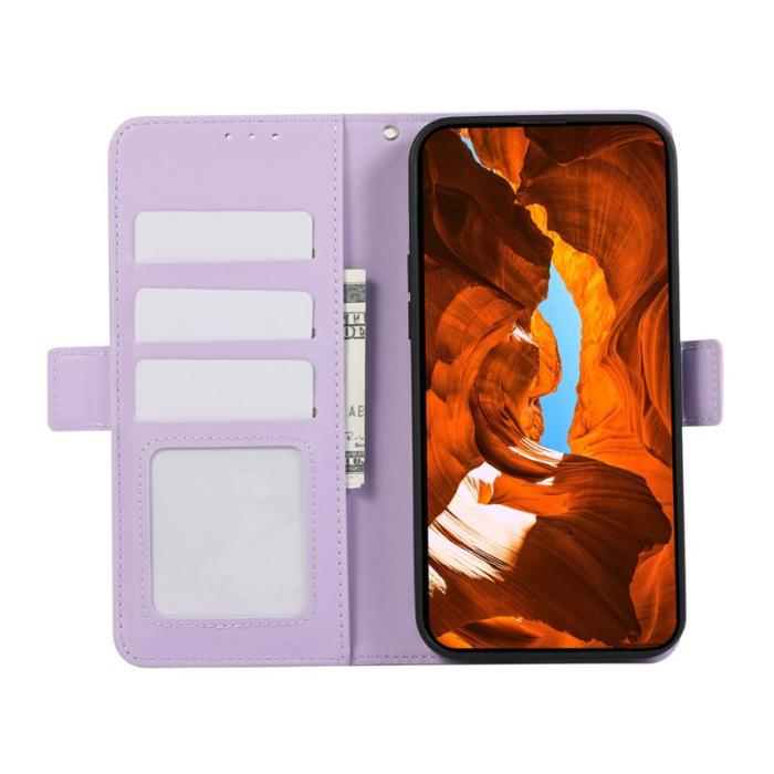 ABEEL - ABEEL Samsung Galaxy S23 Ultra Läderfodral RFID Blocker Lila