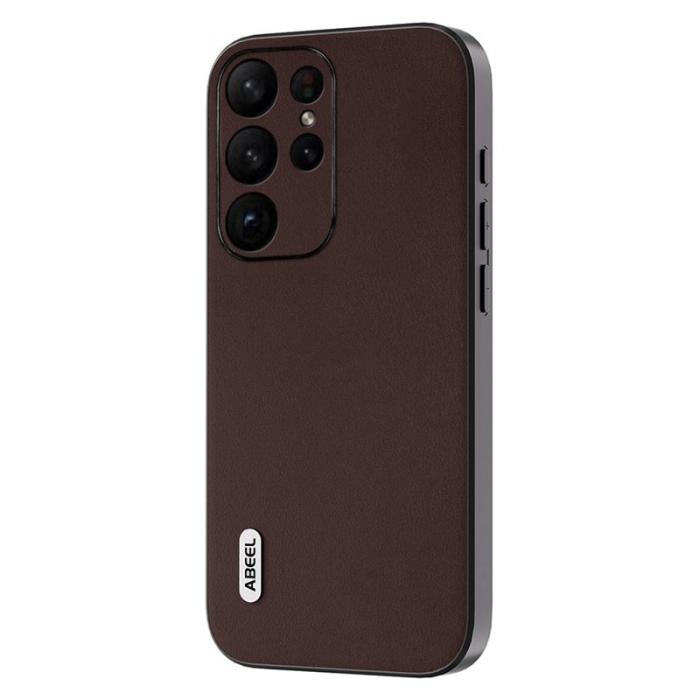 ABEEL - ABEEL Samsung Galaxy S23 Ultra Skal i Äkta Läder - Kaffe