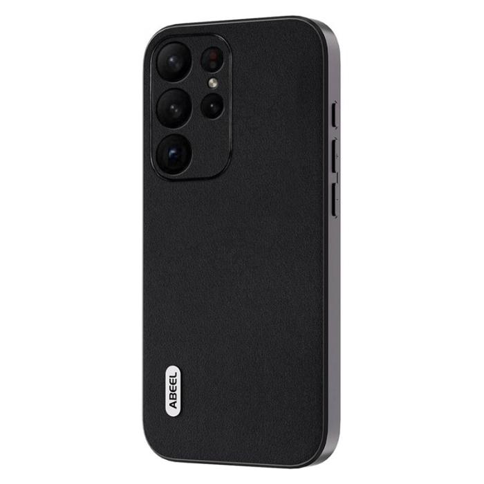 ABEEL - ABEEL Samsung Galaxy S23 Ultra Skal i Äkta Läder - Svart