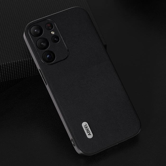 ABEEL - ABEEL Samsung Galaxy S23 Ultra Skal i Äkta Läder - Svart