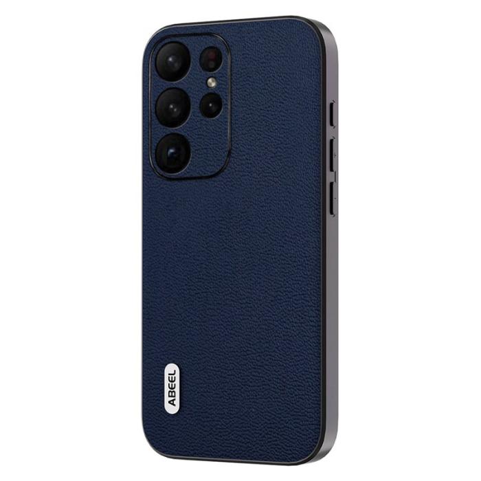 ABEEL - ABEEL Samsung Galaxy S23 Ultra Skal Litchi Textur Blå