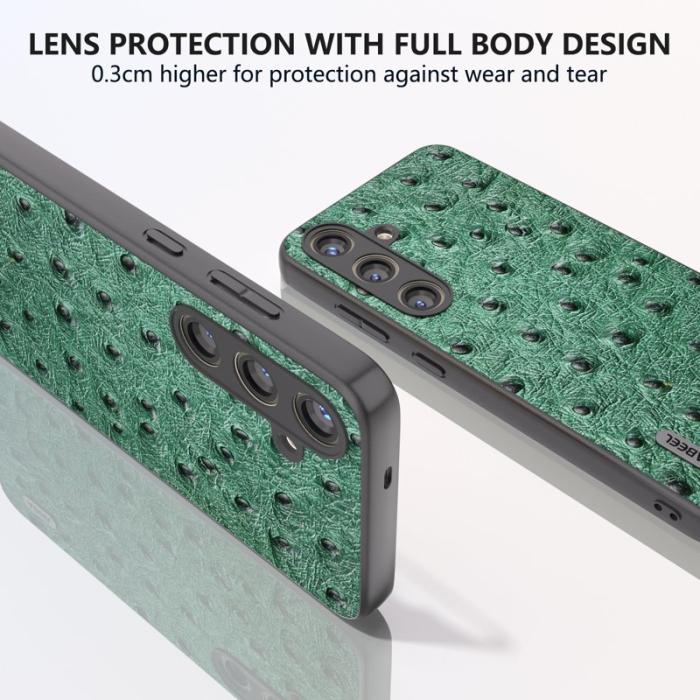 ABEEL - ABEEL Samsung Galaxy S24+ Äkta Läder Fodral Antislip Grön