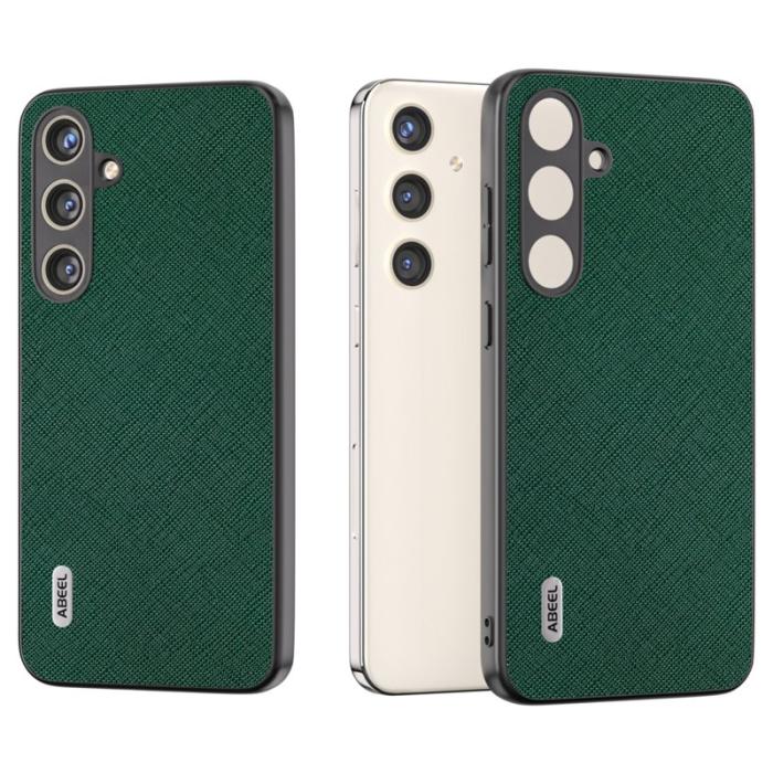 ABEEL - ABEEL Samsung Galaxy S24+ Cross Texture Skal Impact-resistent Grön