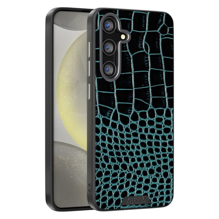 ABEEL - ABEEL Samsung Galaxy S24 FE Skal MagSafe Grön Crocodile Texture