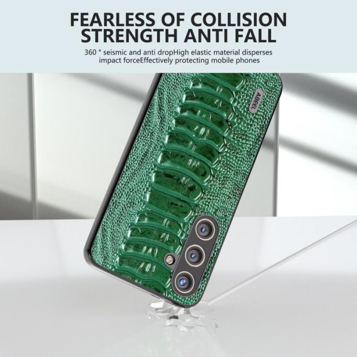 ABEEL - ABEEL Samsung Galaxy S24 Fodral Äkta Läder Krokodilgrön
