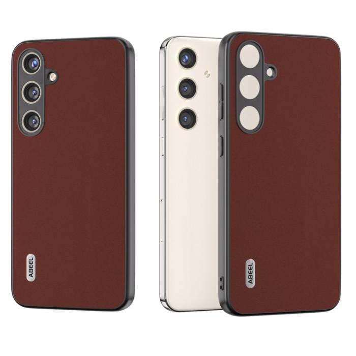 ABEEL - ABEEL Samsung Galaxy S24+ Fodral i äkta läder - Kaffe