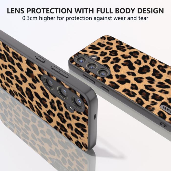 ABEEL - ABEEL Samsung Galaxy S24+ Fodral Leopardtryck Champagne Gold