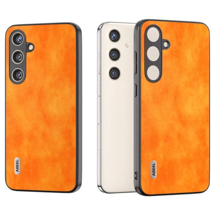 ABEEL - ABEEL Samsung Galaxy S24+ Fodral PU Läder Anti-Scratch Orange