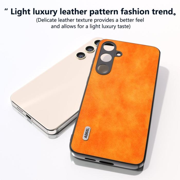 ABEEL - ABEEL Samsung Galaxy S24+ Fodral PU Läder Anti-Scratch Orange