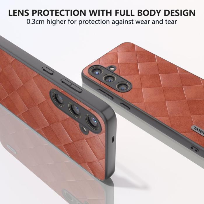 ABEEL - ABEEL Samsung Galaxy S24 Fodral PU Läder Skydd Brown