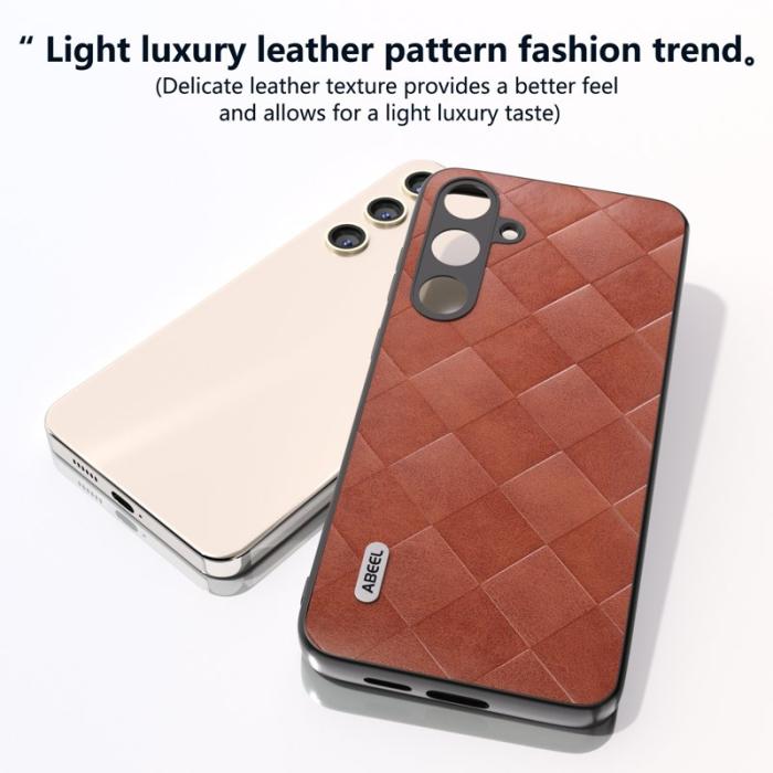 ABEEL - ABEEL Samsung Galaxy S24 Fodral PU Läder Skydd Brown