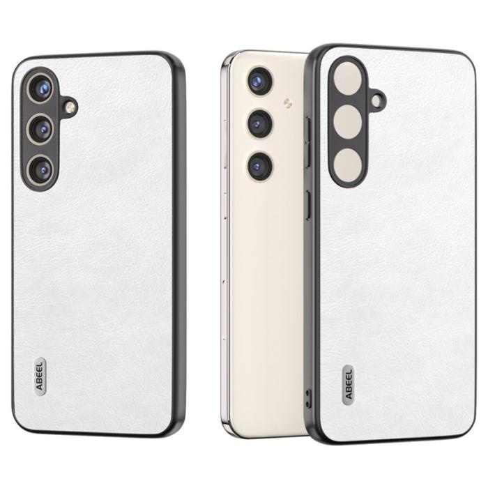 ABEEL - ABEEL Samsung Galaxy S24+ Fodral PU Läder Vit