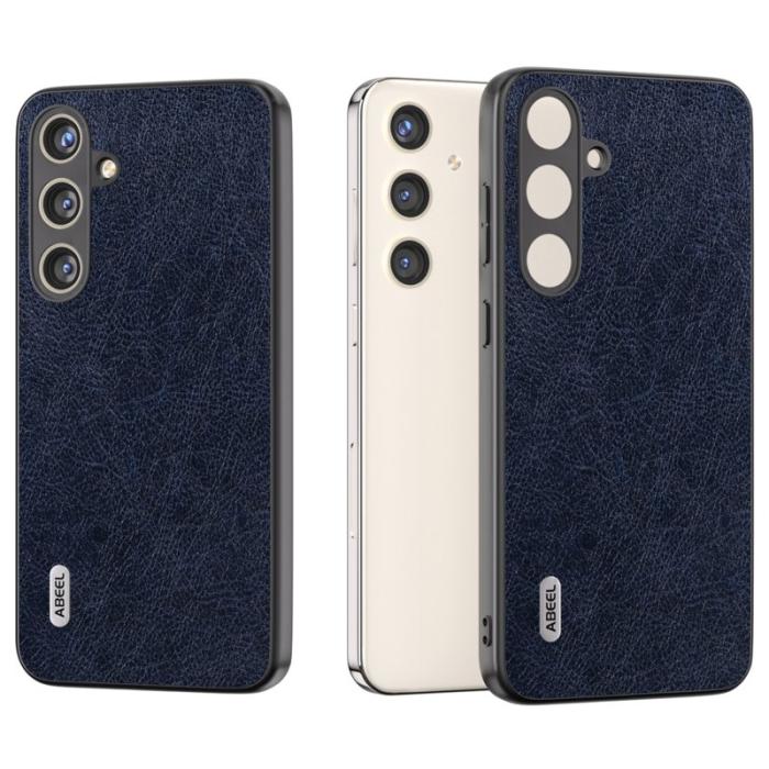 ABEEL - ABEEL Samsung Galaxy S24 Fodral Retro Litchi Blå