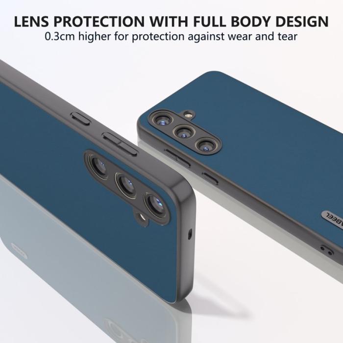 ABEEL - ABEEL Samsung Galaxy S24+ Fodral Silkeslen Äkta Läder Blå