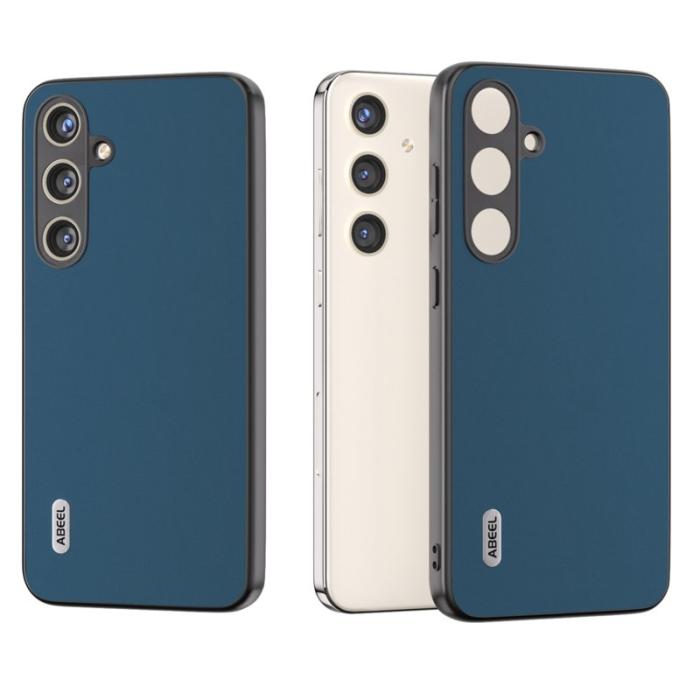 ABEEL - ABEEL Samsung Galaxy S24+ Fodral Silkeslen Äkta Läder Blå