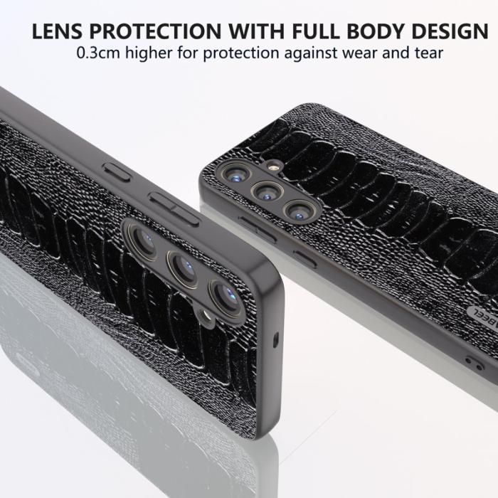 ABEEL - ABEEL Samsung Galaxy S24+ Fodral Skyddande Bakcover Krokodil - Svart