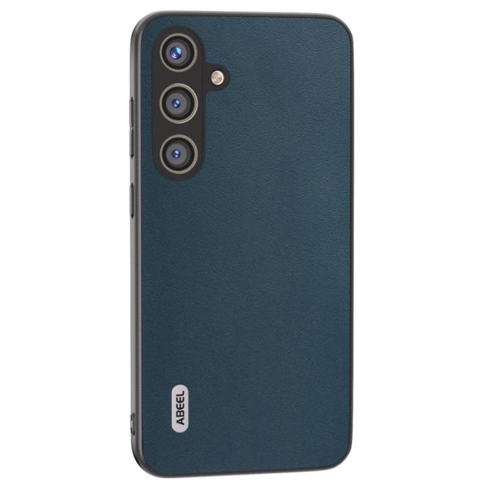 ABEEL - ABEEL Samsung Galaxy S24+ Nappa Mönster Skal Äkta Läder Grön