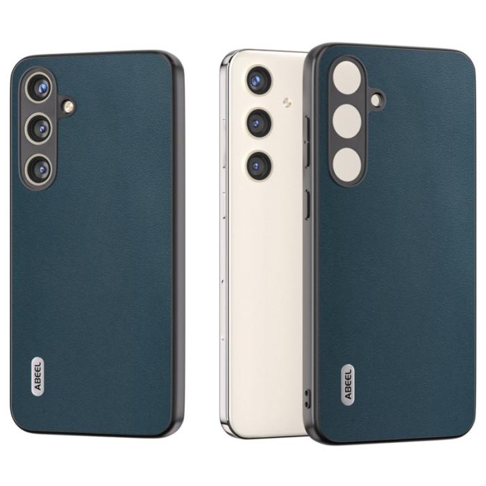 ABEEL - ABEEL Samsung Galaxy S24+ Nappa Mönster Skal Äkta Läder Grön