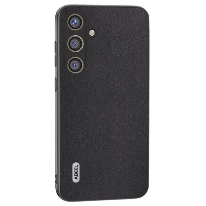 ABEEL - ABEEL Samsung Galaxy S24+ Nappa Skal Äkta Läder Stöttålig Svart