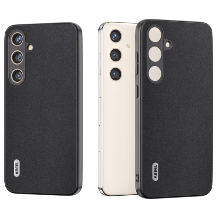 ABEEL - ABEEL Samsung Galaxy S24+ Nappa Skal Äkta Läder Stöttålig Svart