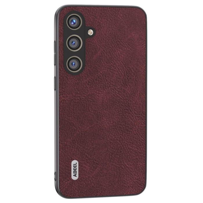 ABEEL - ABEEL Samsung Galaxy S24+ PU Läder Fodral Litchi Textur Purpur
