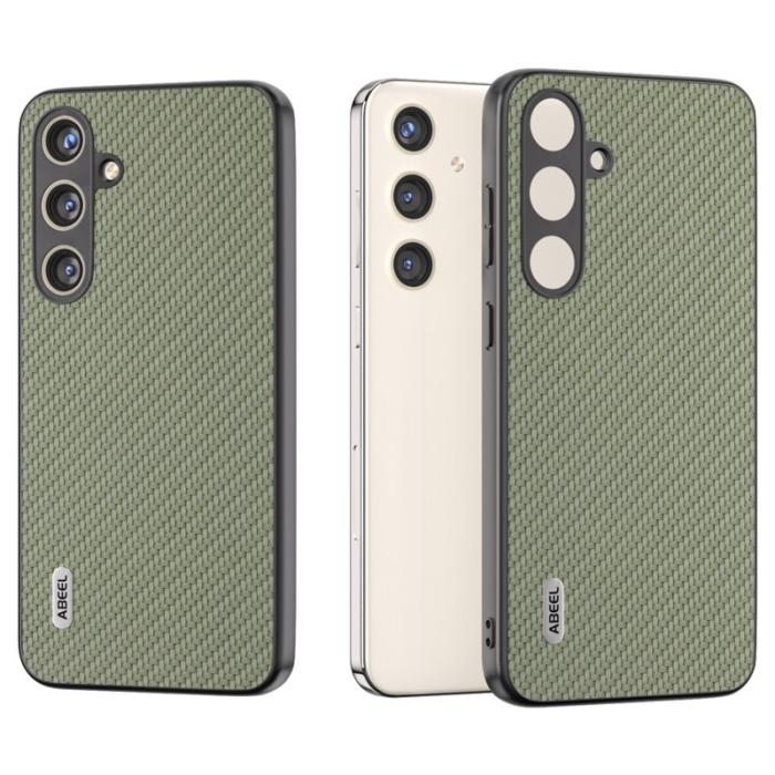 ABEEL - ABEEL Samsung Galaxy S24+ Shockproof Skal Carbonfiber Grön