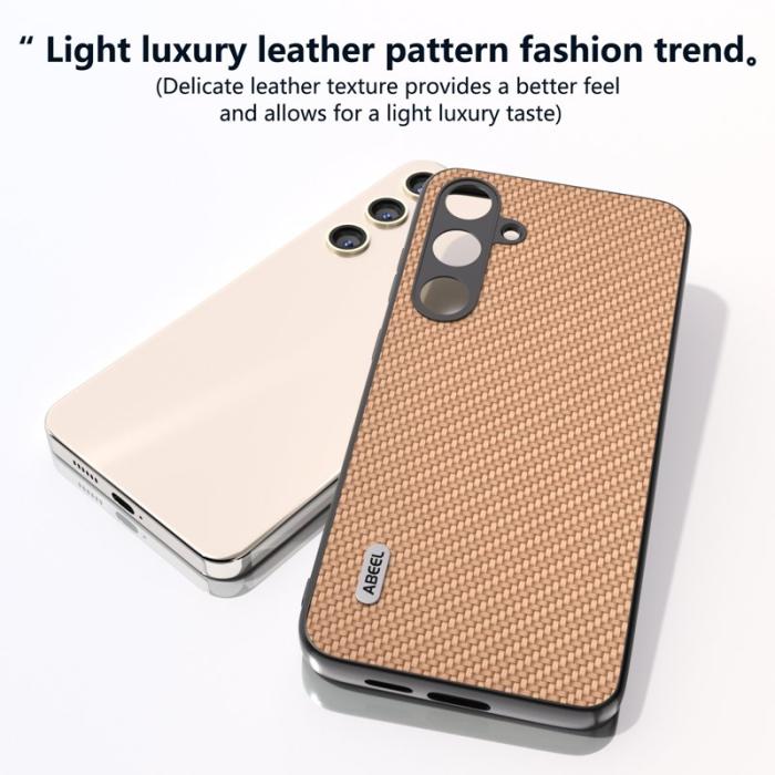 ABEEL - ABEEL Samsung Galaxy S24 Skal Carbon Fiber Ljusgul