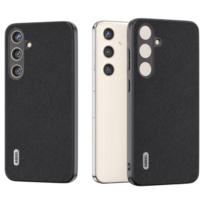 ABEEL - ABEEL Samsung Galaxy S24 Skal Cowhide Läder Svart