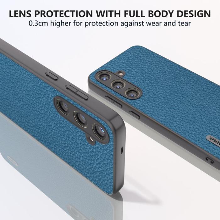 ABEEL - ABEEL Samsung Galaxy S24 Skal i Läder och TPU - Blå