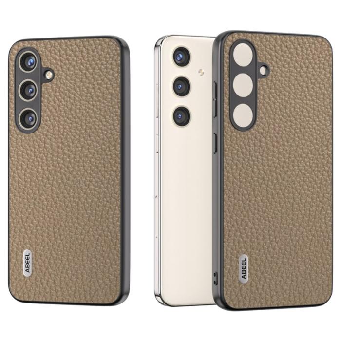 ABEEL - ABEEL Samsung Galaxy S24 Skal i Läder och TPU - Khaki