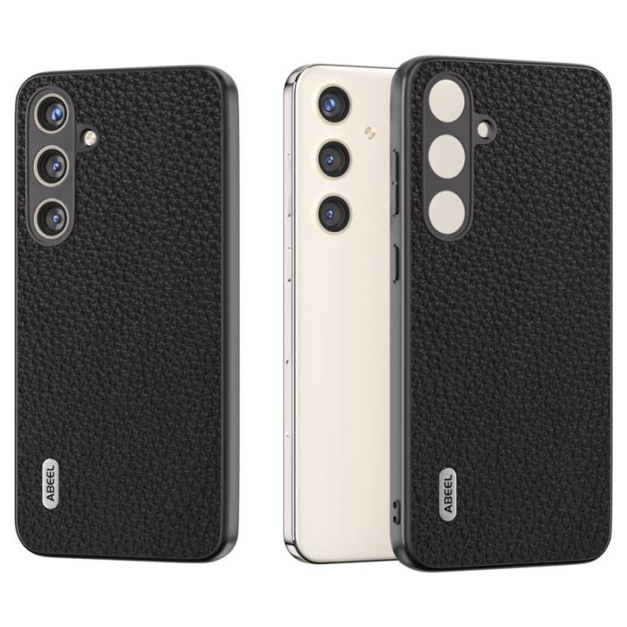 ABEEL - ABEEL Samsung Galaxy S24 Skal i Läder och TPU - Svart