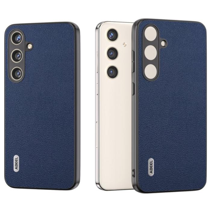 ABEEL - ABEEL Samsung Galaxy S24 Skal Litchi Textur Blå