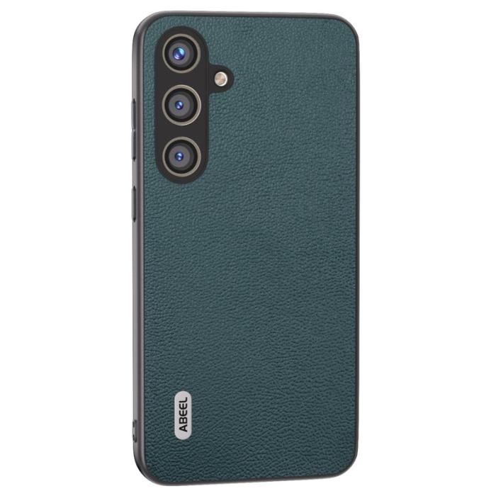 ABEEL - ABEEL Samsung Galaxy S24 Skal Litchi Textur Midnight Green