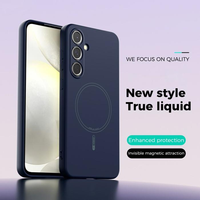 ABEEL - ABEEL Samsung Galaxy S24 Skal MagSafe Mjuk Silikon - Mörkblå