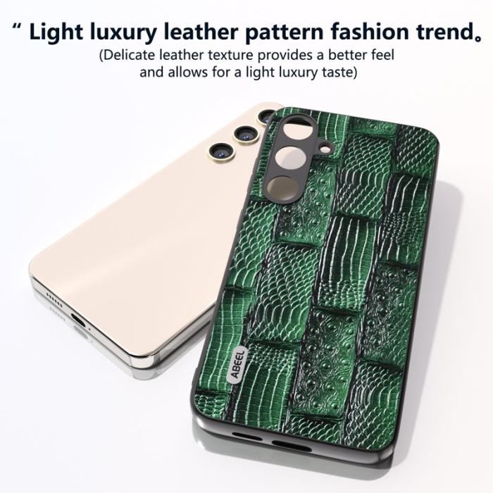 ABEEL - ABEEL Samsung Galaxy S24+ Skal Mahjong Textur Grön