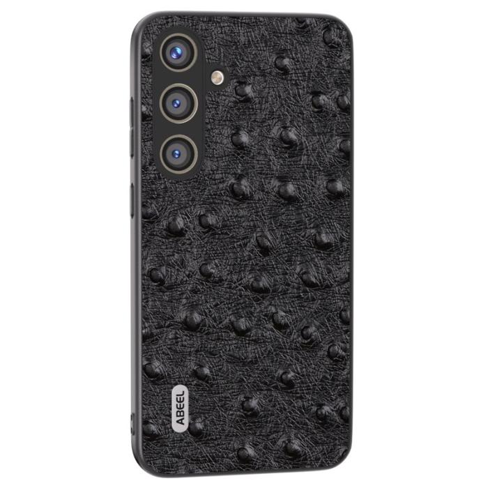 ABEEL - ABEEL Samsung Galaxy S24 Skal Ostrich Textur Kameraskydd Svart