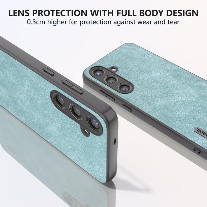 ABEEL - ABEEL Samsung Galaxy S24+ Skal PU Läder Coated PC Baby Blue