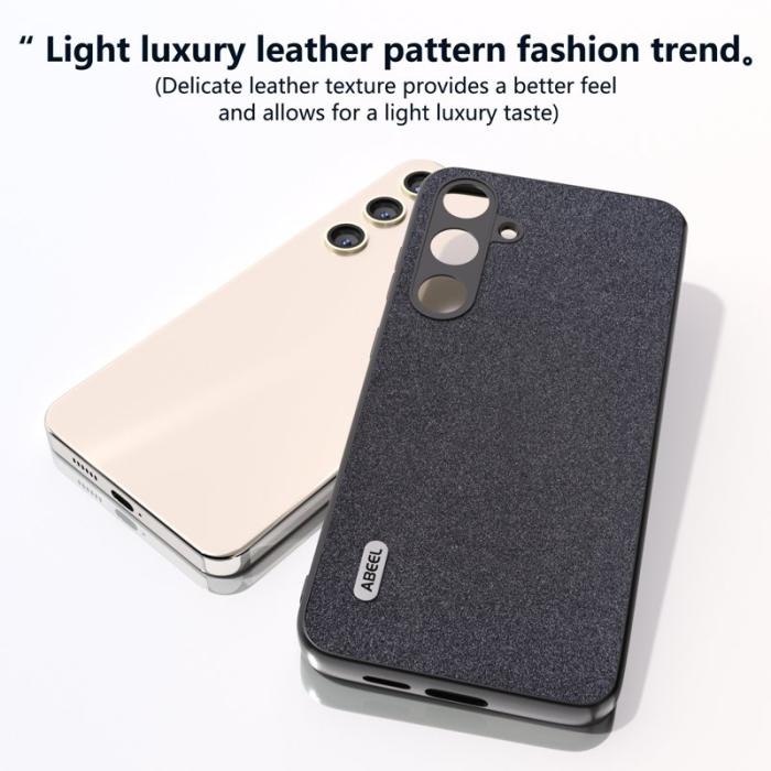 ABEEL - ABEEL Samsung Galaxy S24+ Skal PU Läder Glitter Yta - Svart